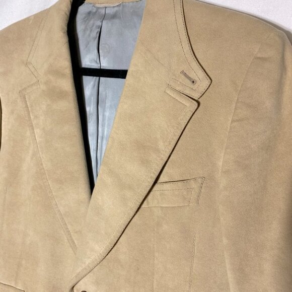 Vintage Warren K Cook John Barrymore Tan Faux Suede Blazer - Picture 9 of 13